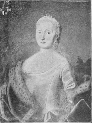 Margrethe von Rosenørn (1715-1786) to Riber Kjærgaard.   Photo: Contemporary painting